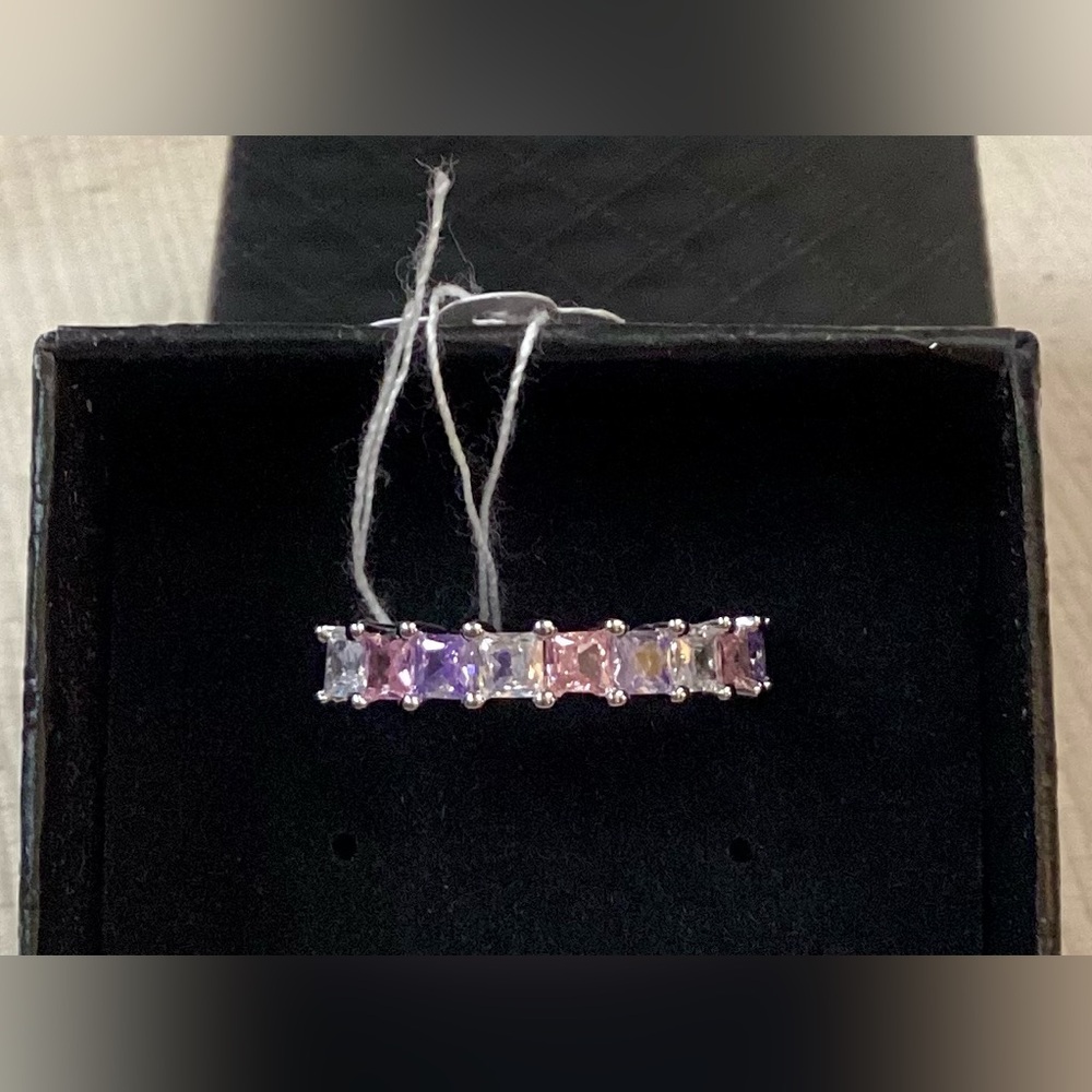Elegant Multi-Color Gemstone Silver Ring